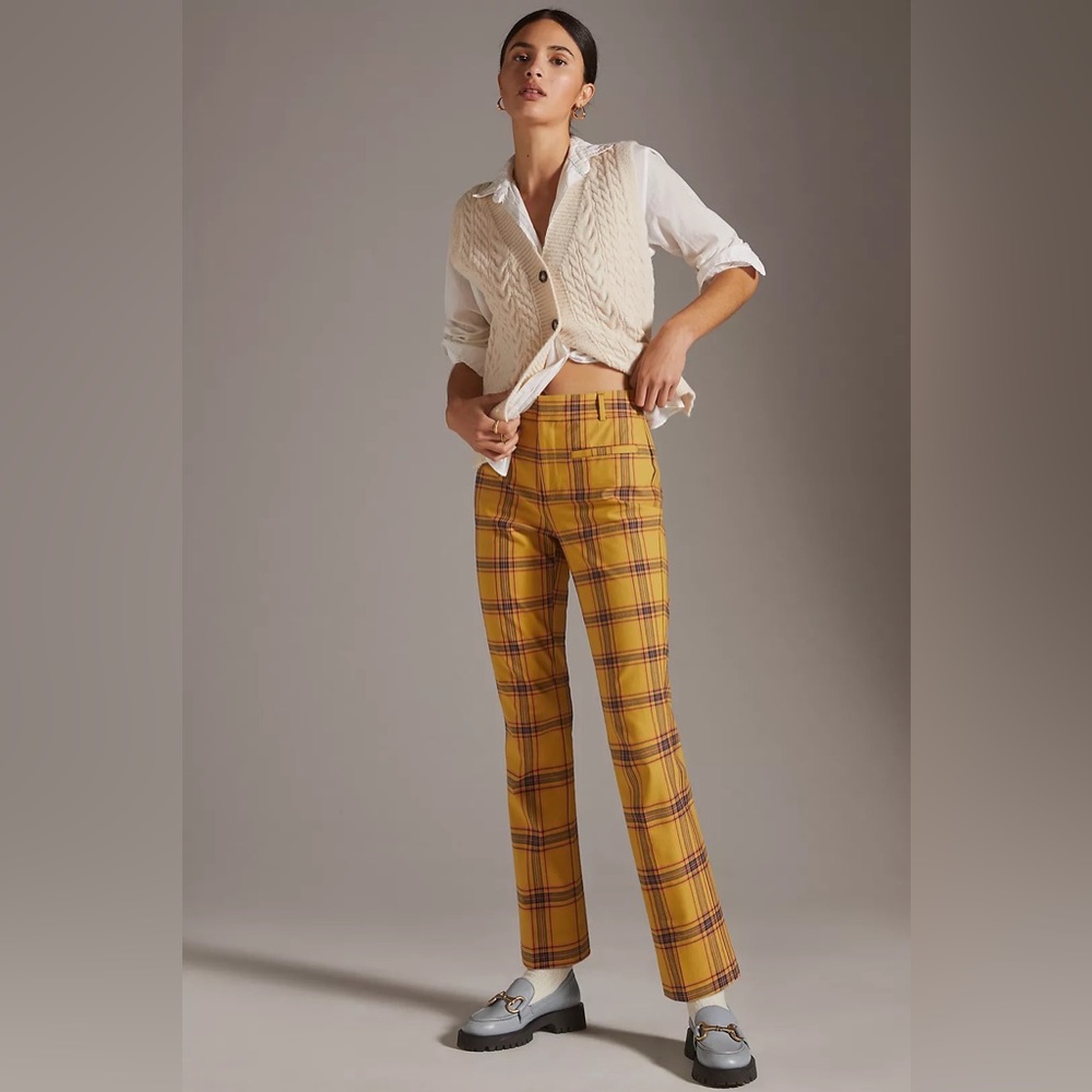Anthropologie Maeve plaid pants